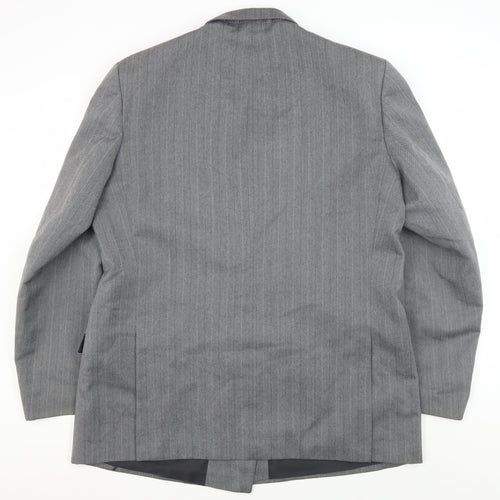 C&A Men's Grey Double-Breasted Blazer, 46L Vintage