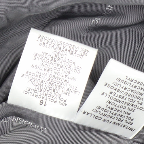 Windsmoor Women's Grey Herringbone Blazer Jacket - Size 16