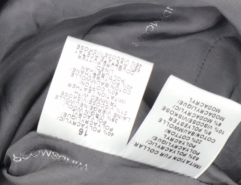 Windsmoor Women's Grey Herringbone Blazer Jacket - Size 16