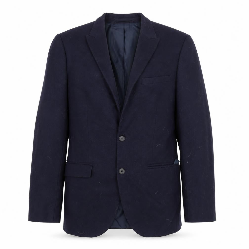 Front view of Marks & Spencer Men's Blue Blazer, size 40, Notch Lapel