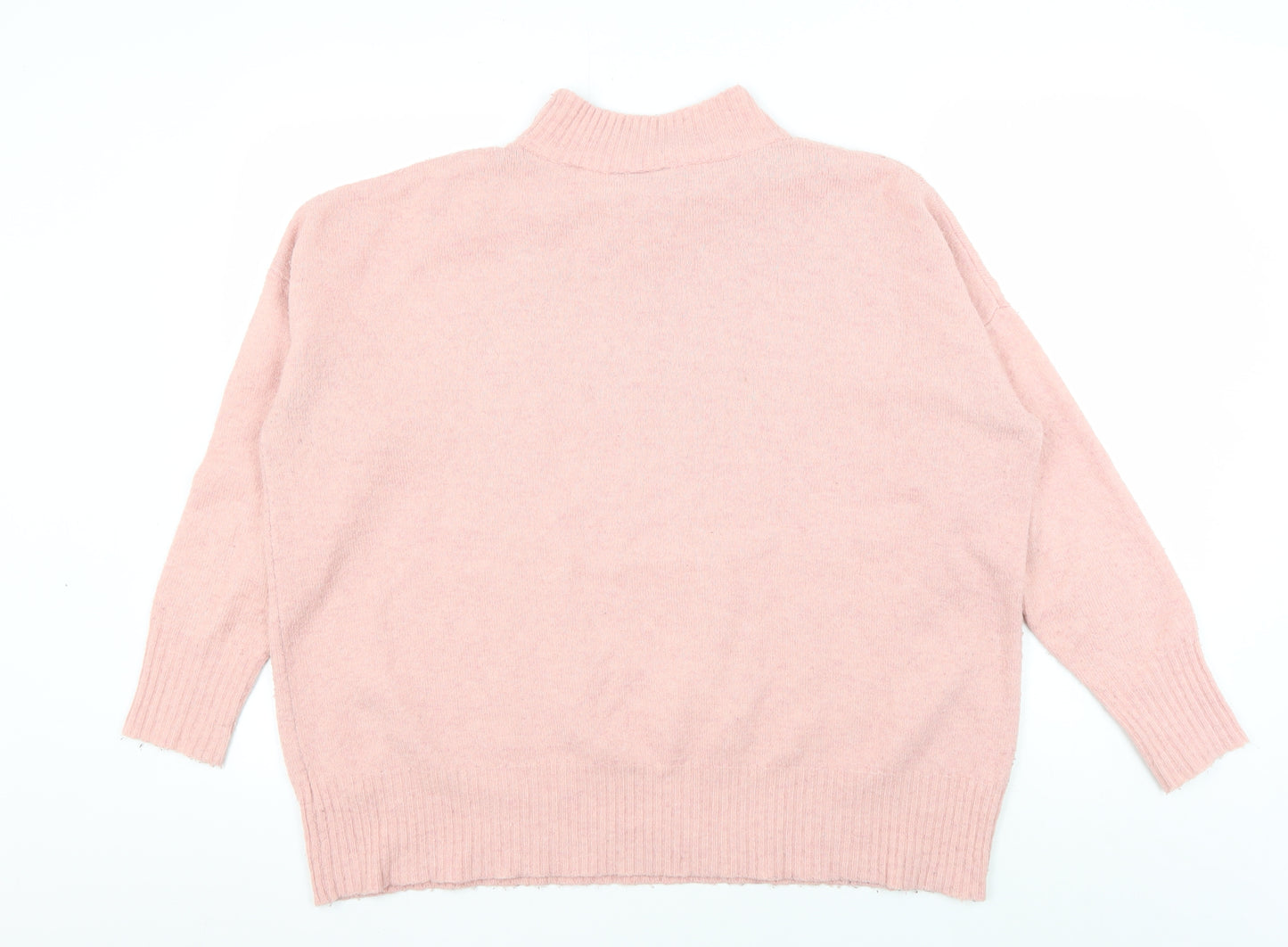 Wallis Women's Pink Mock Neck Jumper Size M