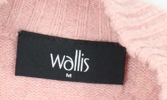 Wallis Women's Pink Mock Neck Jumper Size M