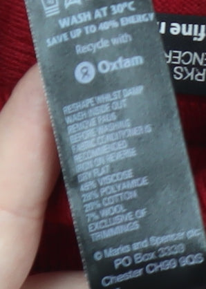 Marks and Spencer Women's Red Roll Neck Pullover, Size 12