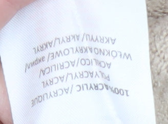 Brave Soul Women's Beige V-Neck Pullover Jumper S