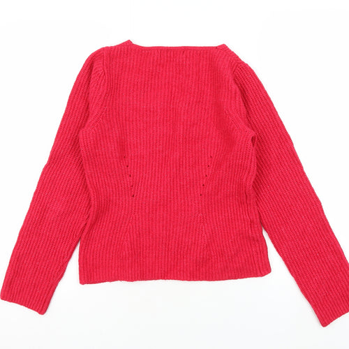 MNG Women's Red V-Neck Pullover Jumper