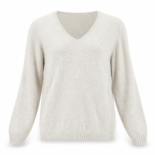 Mango Women's Beige V-Neck Pullover Jumper - M