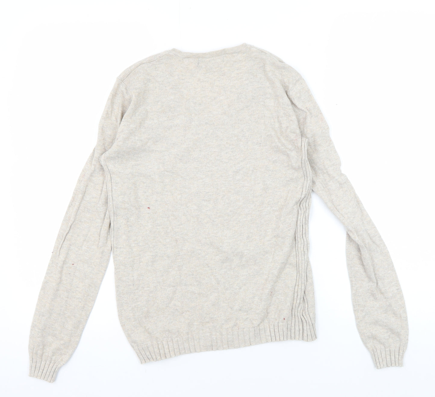 Mango Women's Beige V-Neck Pullover Jumper - M