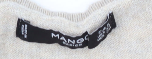 Mango Women's Beige V-Neck Pullover Jumper - M