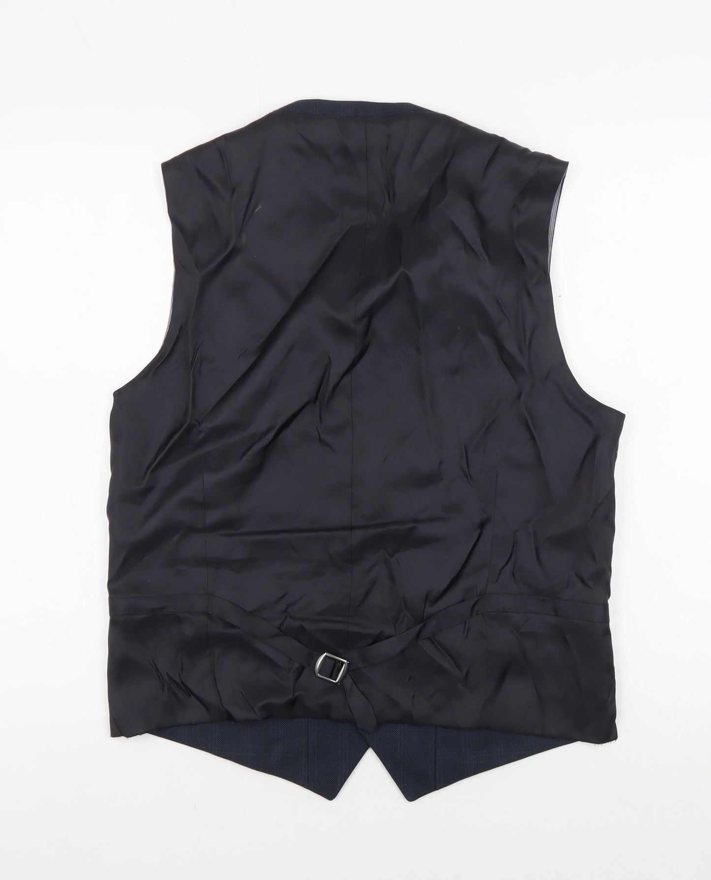 Next Men's Blue Check Suit Waistcoat 40R