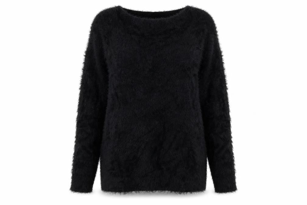 Front view of Heine Women's Black Long Sleeve Jumper, size 16