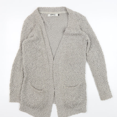 ONLY Women's Grey Cardigan M - Relaxed Chunky-Knit