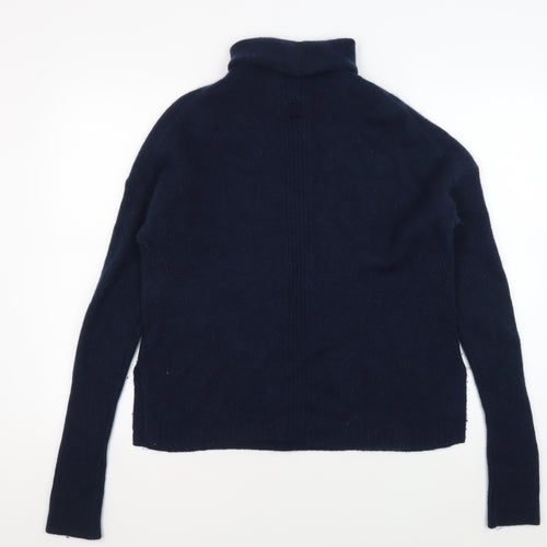 Jigsaw Women's Blue Cashmere Roll Neck Jumper M