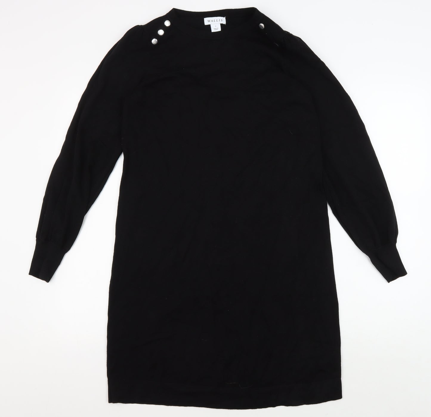 Wallis Black Women's Long Sleeve Dress, Size S
