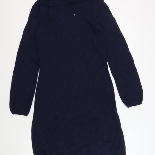 Boden Women's Blue Turtleneck Knit Dress - Size 12