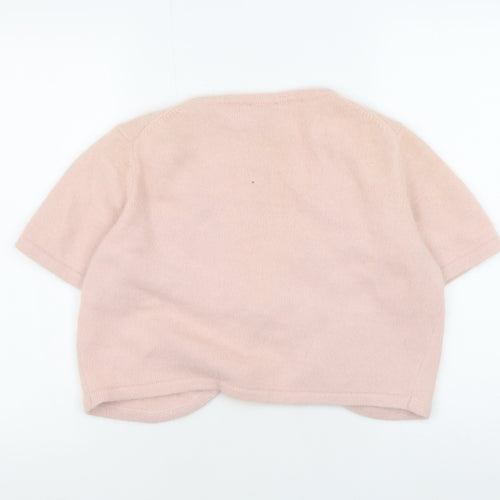 CC Women's Pink Shrug V-Neck Angora Knit Size M