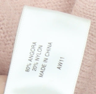 CC Women's Pink Shrug V-Neck Angora Knit Size M