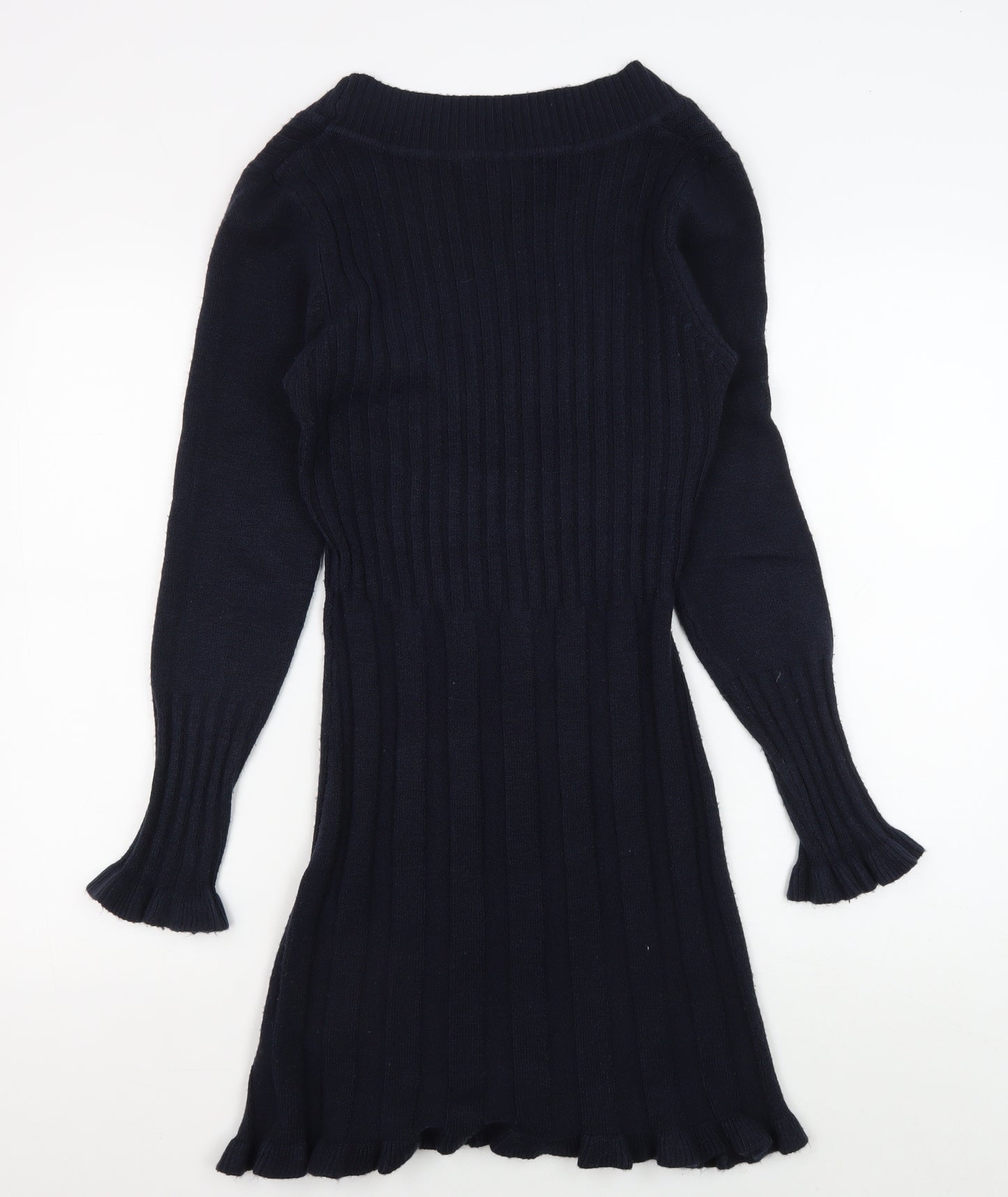 La Mode Women's Black V-Neck Knit Dress L/XL