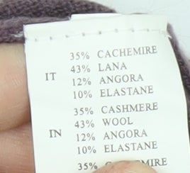 e-WOMAN Women's Purple Knit Dress, S, V-Neck, Belted