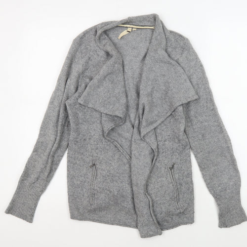 White Stuff Women's Grey Cardigan Jumper, Size 10, Cowl Neck, Long Sleeve