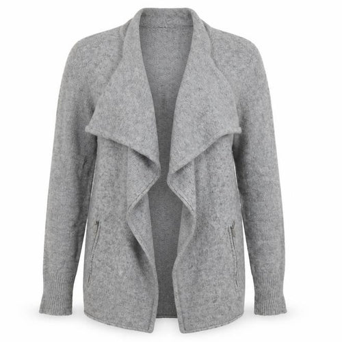 White Stuff Women's Grey Cardigan Jumper, Size 10, Cowl Neck, Long Sleeve