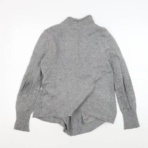 White Stuff Women's Grey Cardigan Jumper, Size 10, Cowl Neck, Long Sleeve