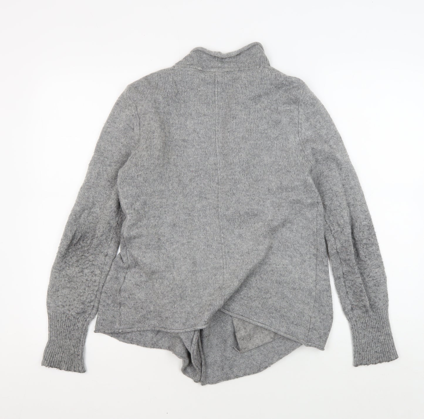 White Stuff Women's Grey Cardigan Jumper, Size 10, Cowl Neck, Long Sleeve