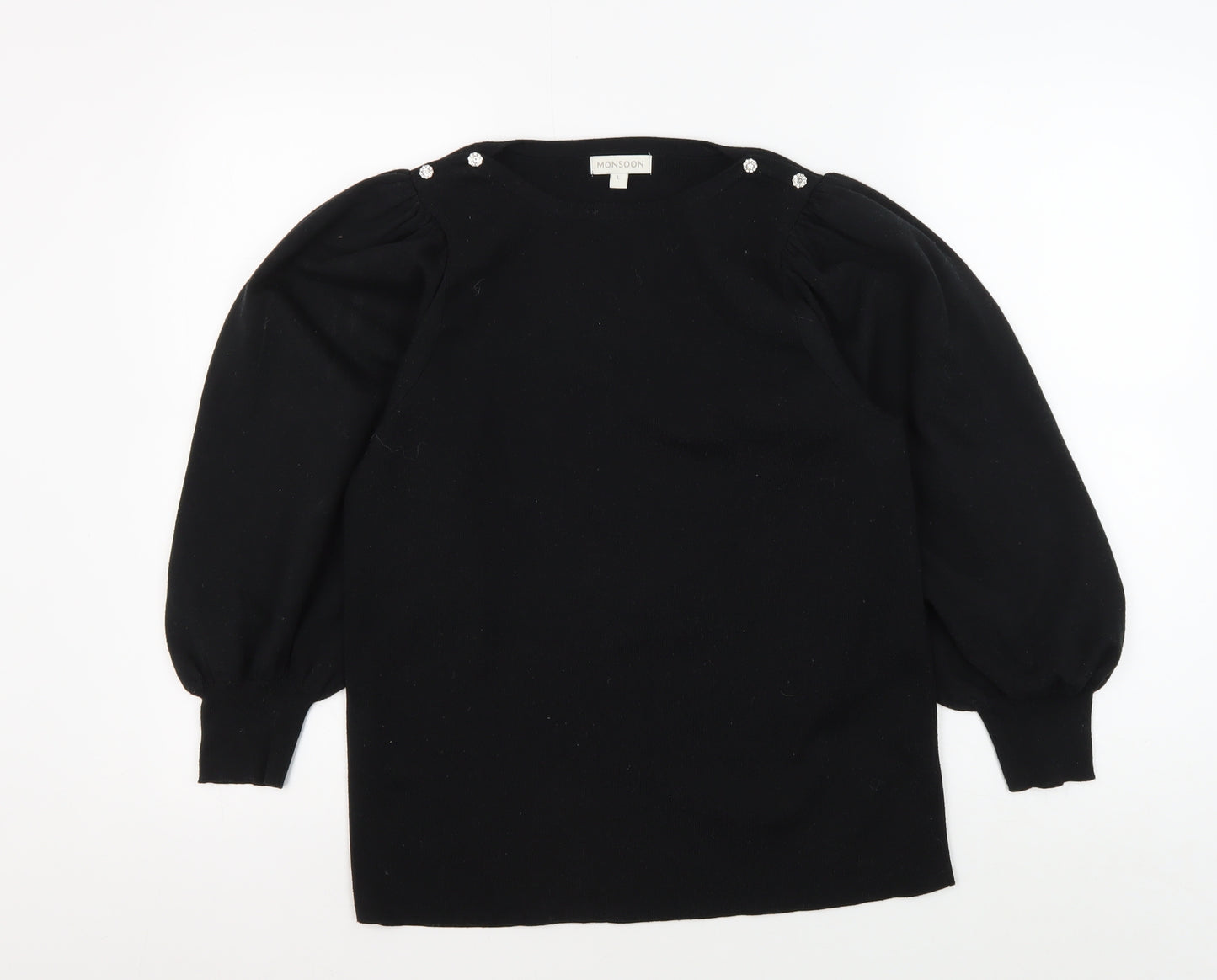 Monsoon Women's Black L Pullover Jumper Crew Neck