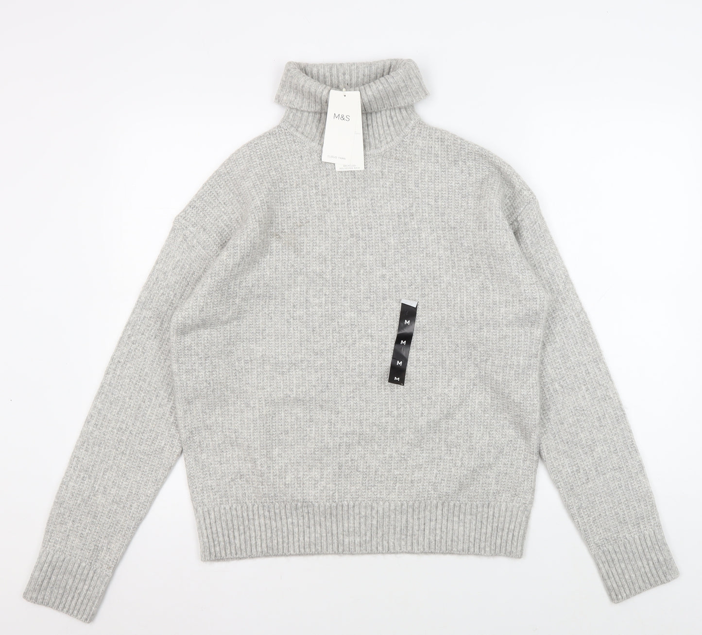 Marks & Spencer Women's Grey High Neck Pullover Jumper