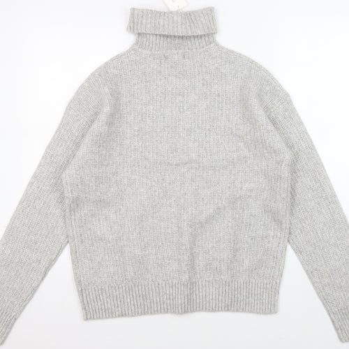 Marks & Spencer Women's Grey High Neck Pullover Jumper