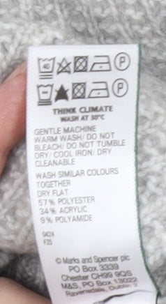 Marks & Spencer Women's Grey High Neck Pullover Jumper