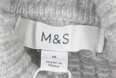Marks & Spencer Women's Grey High Neck Pullover Jumper