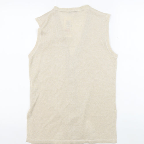 Marks and Spencer Beige Sleeveless V-Neck Top Women S