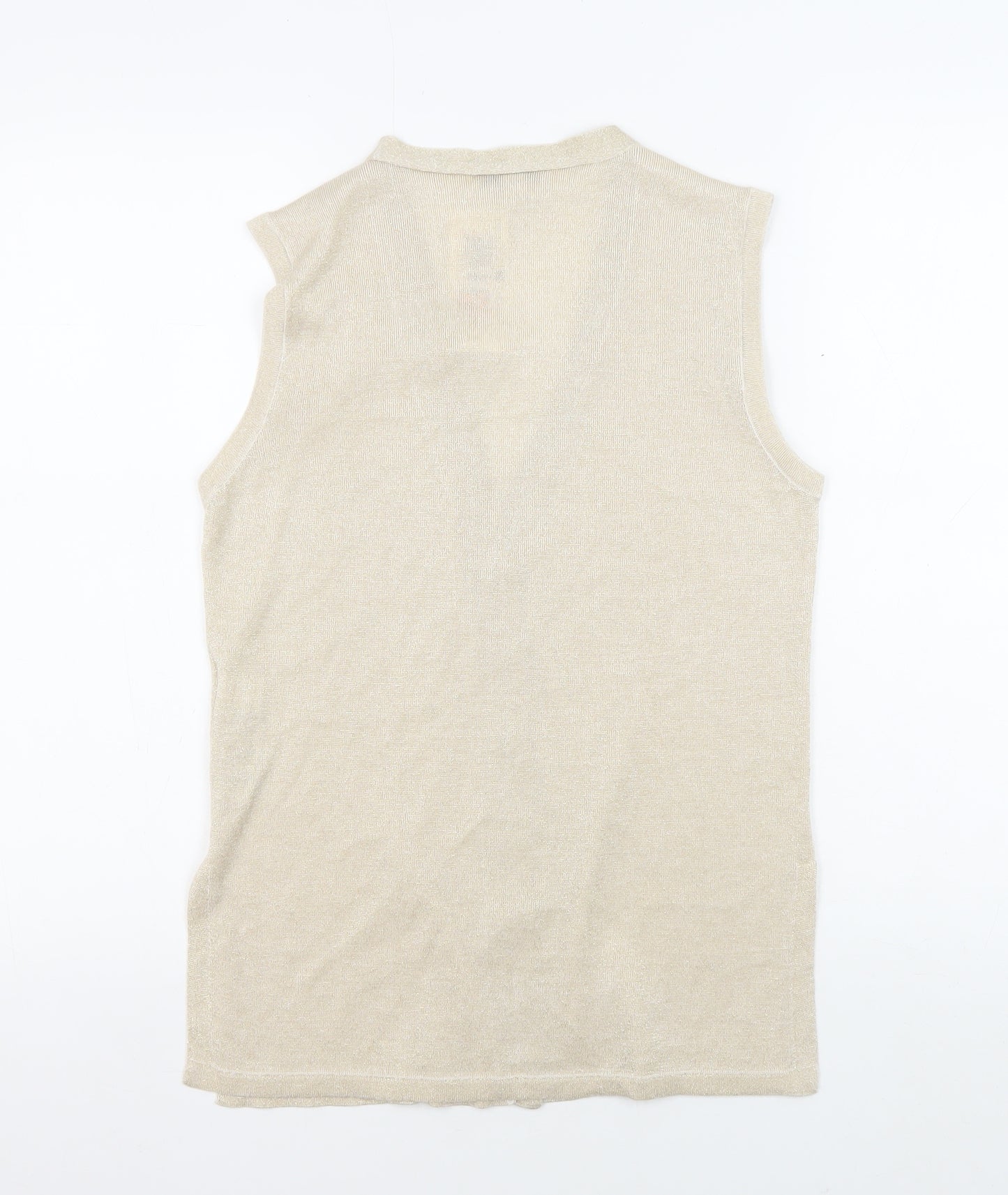 Marks and Spencer Beige Sleeveless V-Neck Top Women S