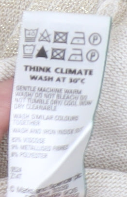 Marks and Spencer Beige Sleeveless V-Neck Top Women S