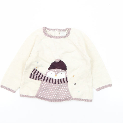 Mamas & Papas Ivory Unisex Baby Pullover 9-12M Jumper