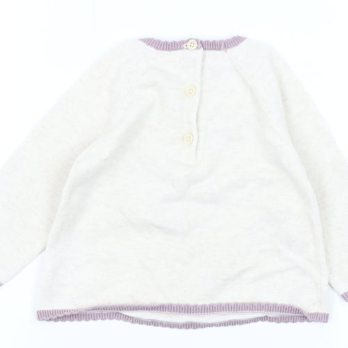 Mamas & Papas Ivory Unisex Baby Pullover 9-12M Jumper