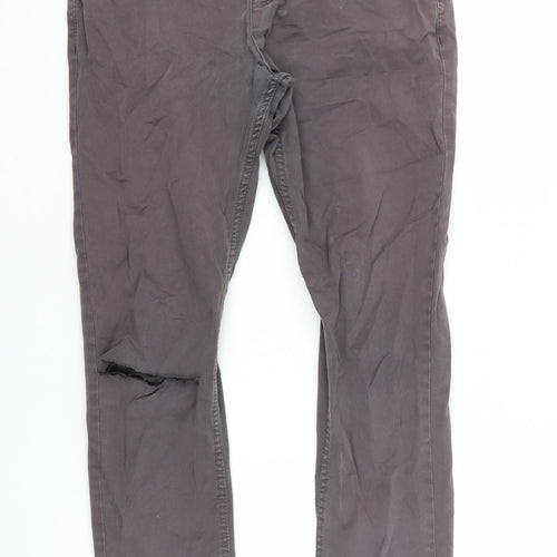 Zara Man Men's Grey Chino Trousers, Size M, Regular Fit