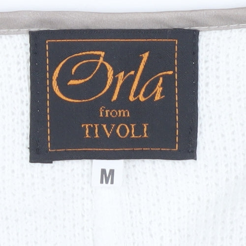 Orla Women's Ivory Cardigan, M, V-Neck, Open Knit