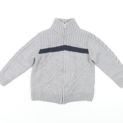 Original Marines Boys Grey Full Zip Jumper Size 4 Years
