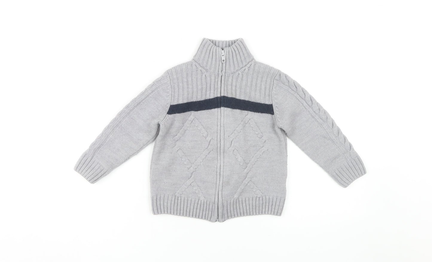 Original Marines Boys Grey Full Zip Jumper Size 4 Years