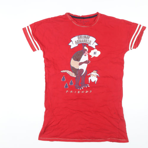FRIENDS Red Women's Nightshirt, Size 10-12, Christmas Print