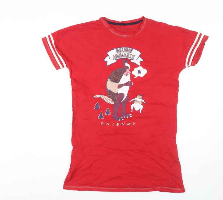FRIENDS Red Women's Nightshirt, Size 10-12, Christmas Print