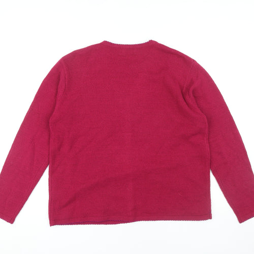 Bonmarché Women's Red Cardigan Size L V-Neck