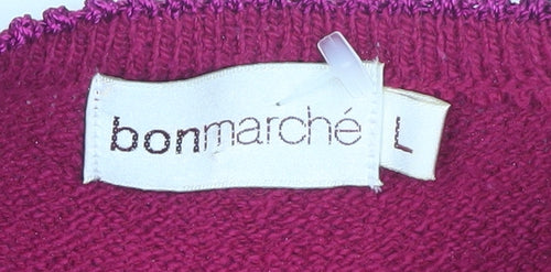 Bonmarché Women's Red Cardigan Size L V-Neck
