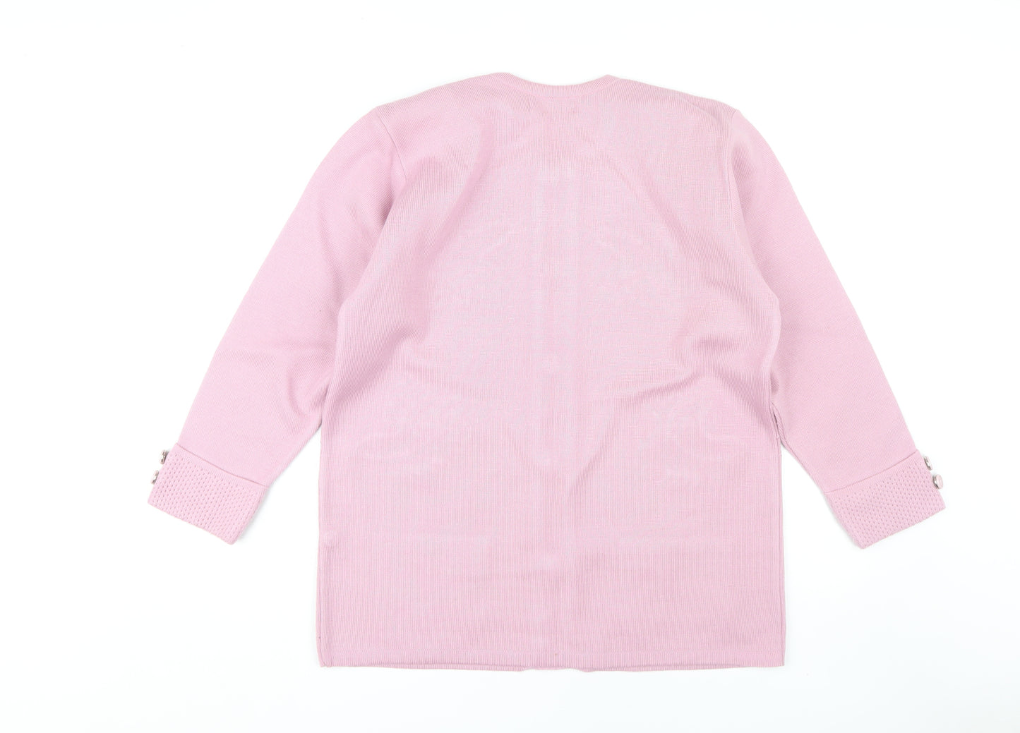 Paramour Pink Women's Large Cardigan with Floral Embroidery