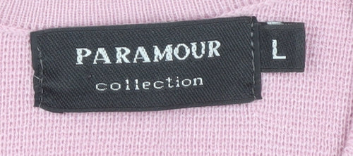 Paramour Pink Women's Large Cardigan with Floral Embroidery