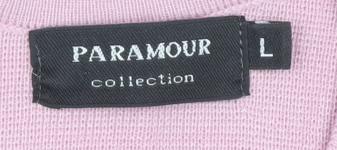 Paramour Pink Women's Large Cardigan with Floral Embroidery