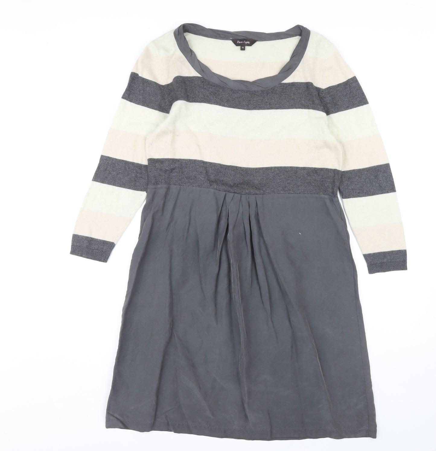 Phase Eight Grey Striped Women's Dress Size 14