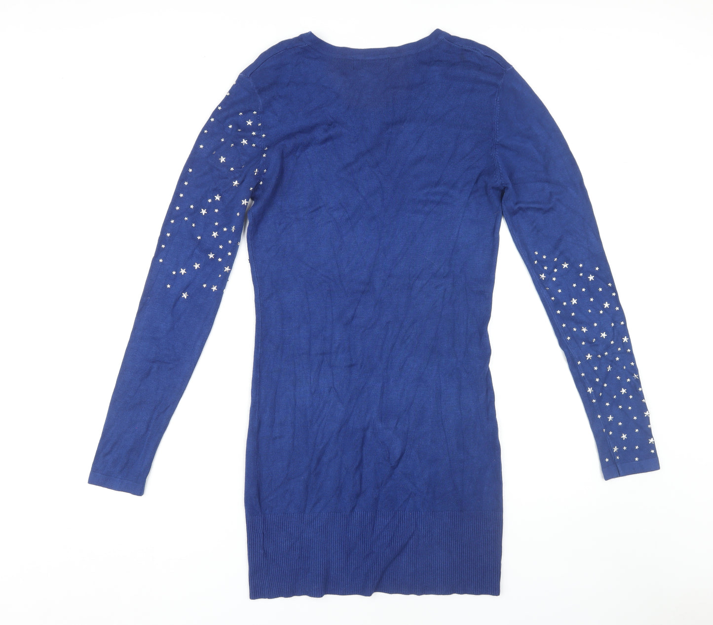 Y London Women's Blue V-Neck Knit Dress Size L