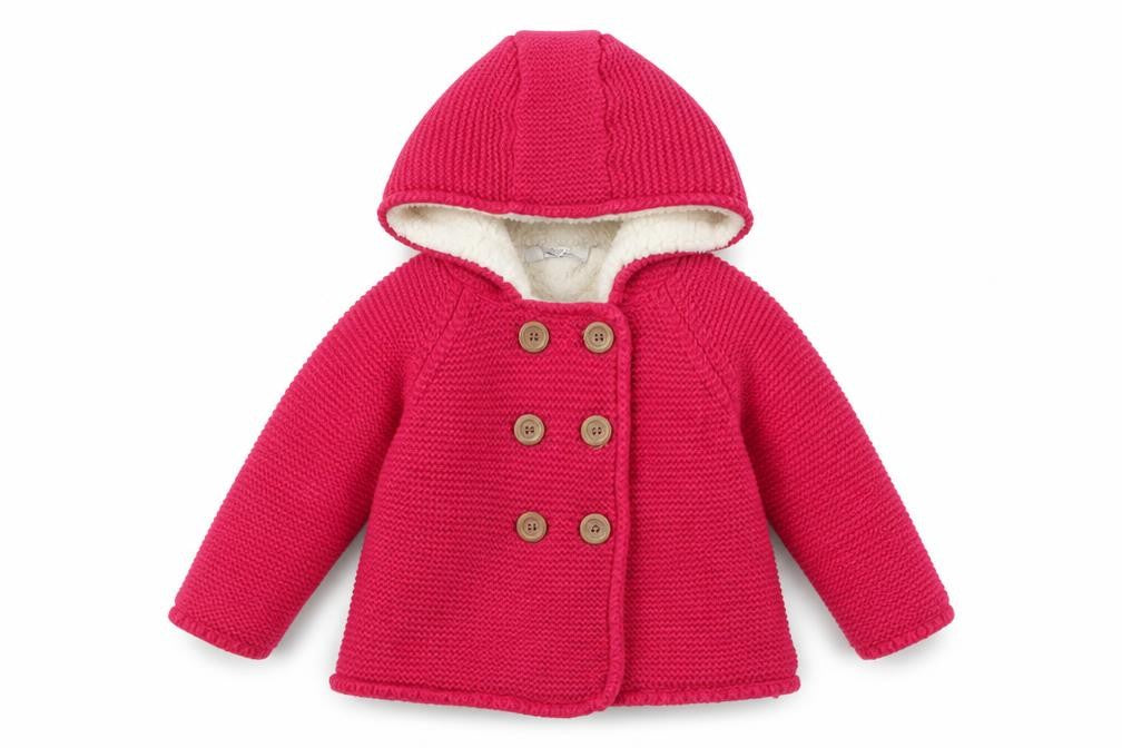 Marks and Spencer Red Cotton Hooded Coat 18-24M Unisex Winter